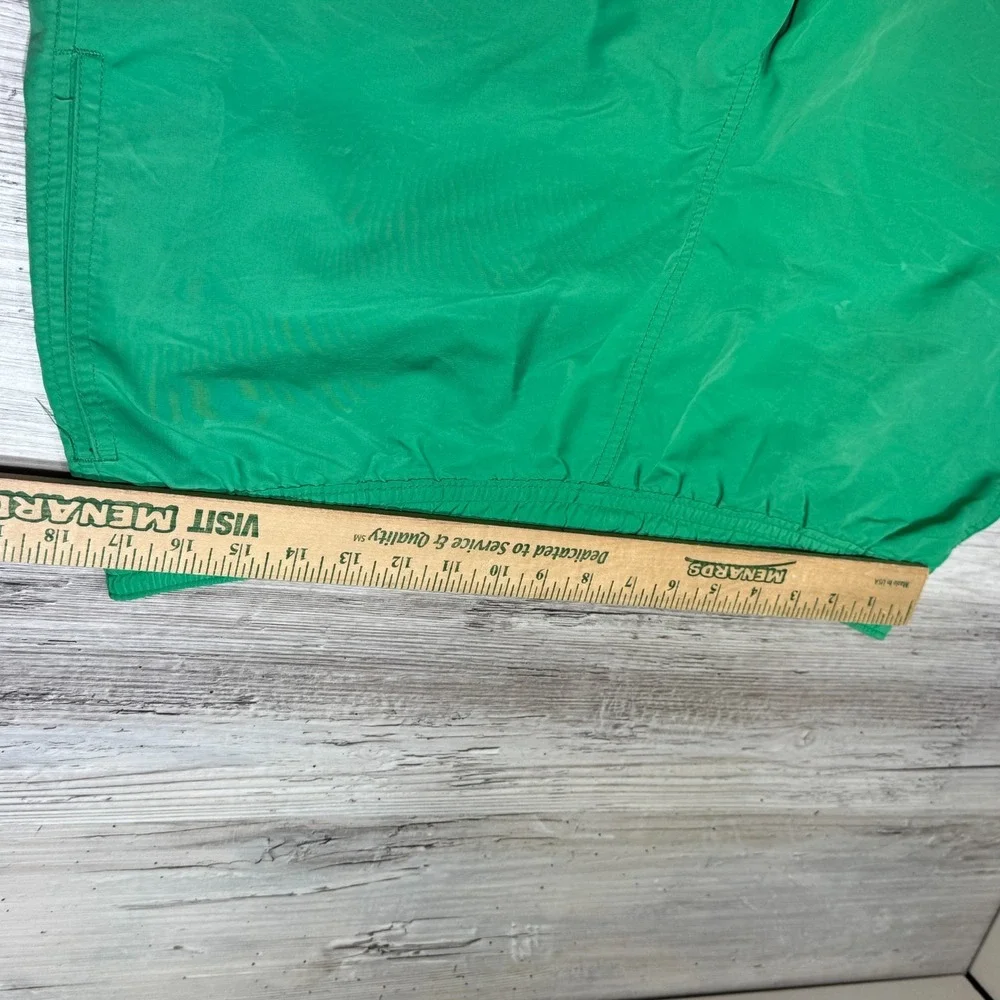 Polo Ralph Lauren Green Swim Trunks Nylon Elastic Tie Waist Vintage Men's Size L